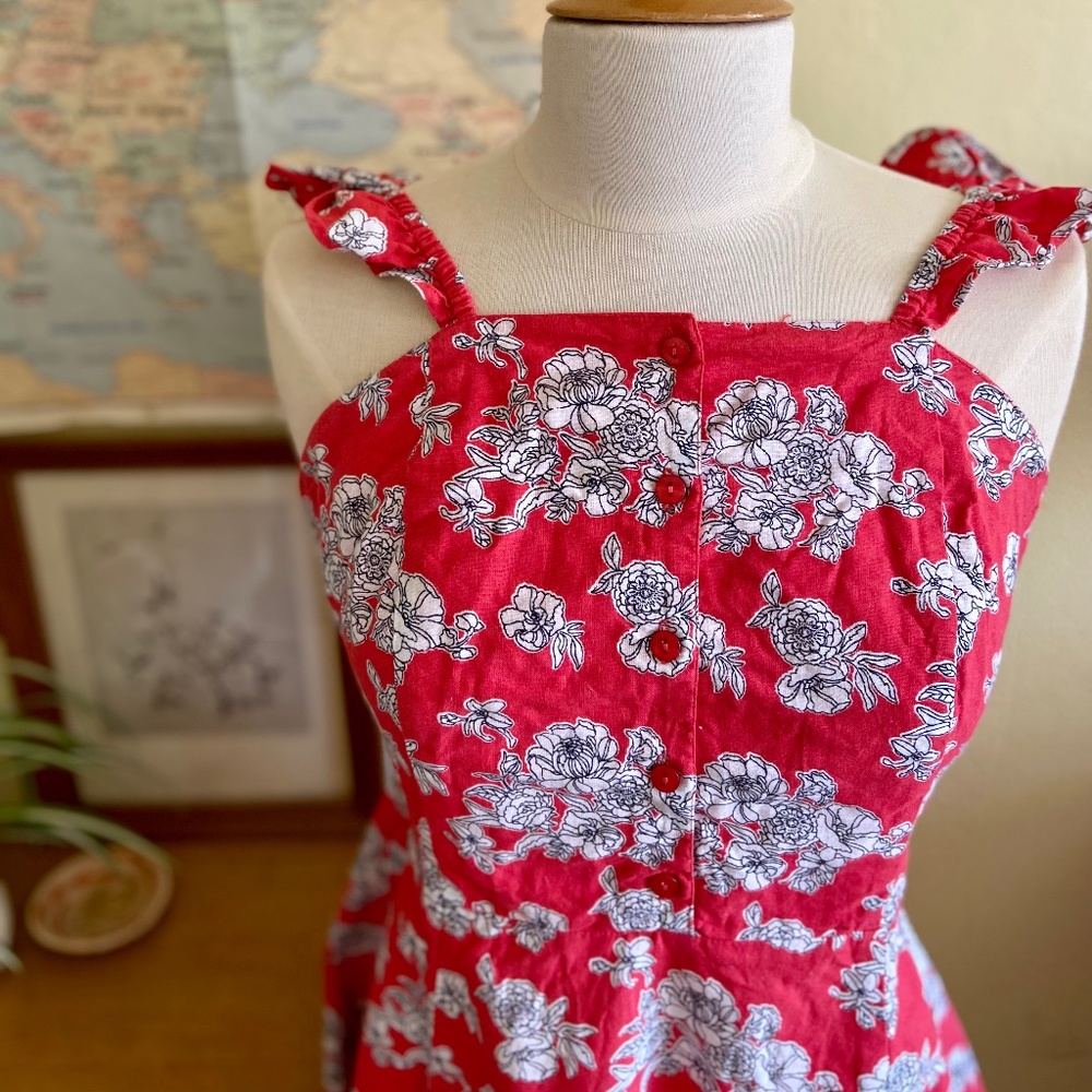 ASOS Floral Red Mini Dress - Picture 3 of 7